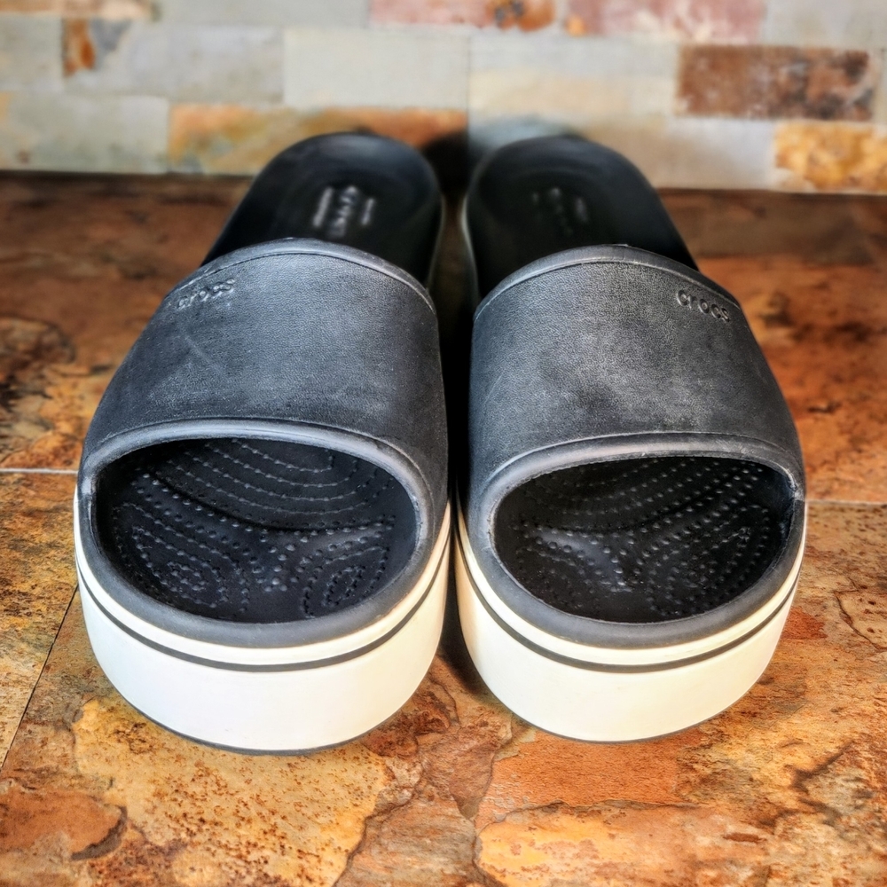 Croc's Iconic Comfort Crocband Slides Platform-Black 9-W/7-M